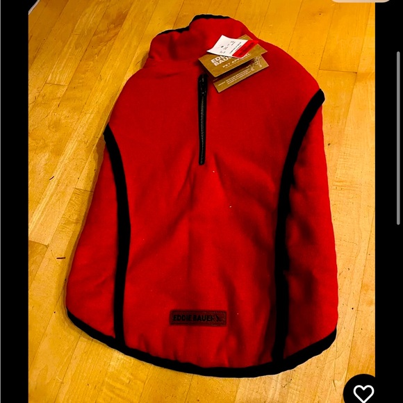 Dog lover SET Eddie Bauer Classic Dark Red Vest/Flannel LINED+bandanna+Book SzL - Picture 2 of 16